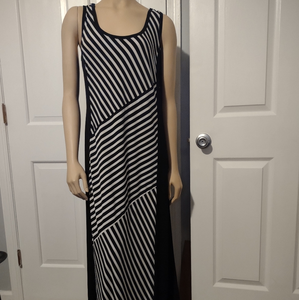 Calvin Klein black and white long dress size L